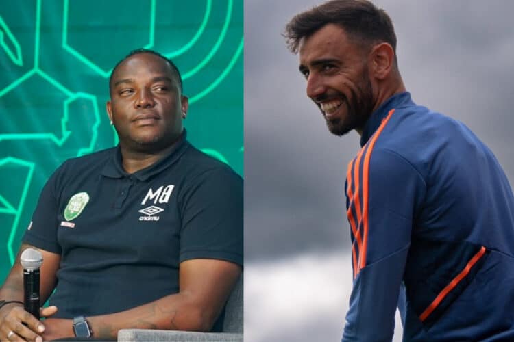 Benni McCarthy and Bruno Fernandes from Manchester United