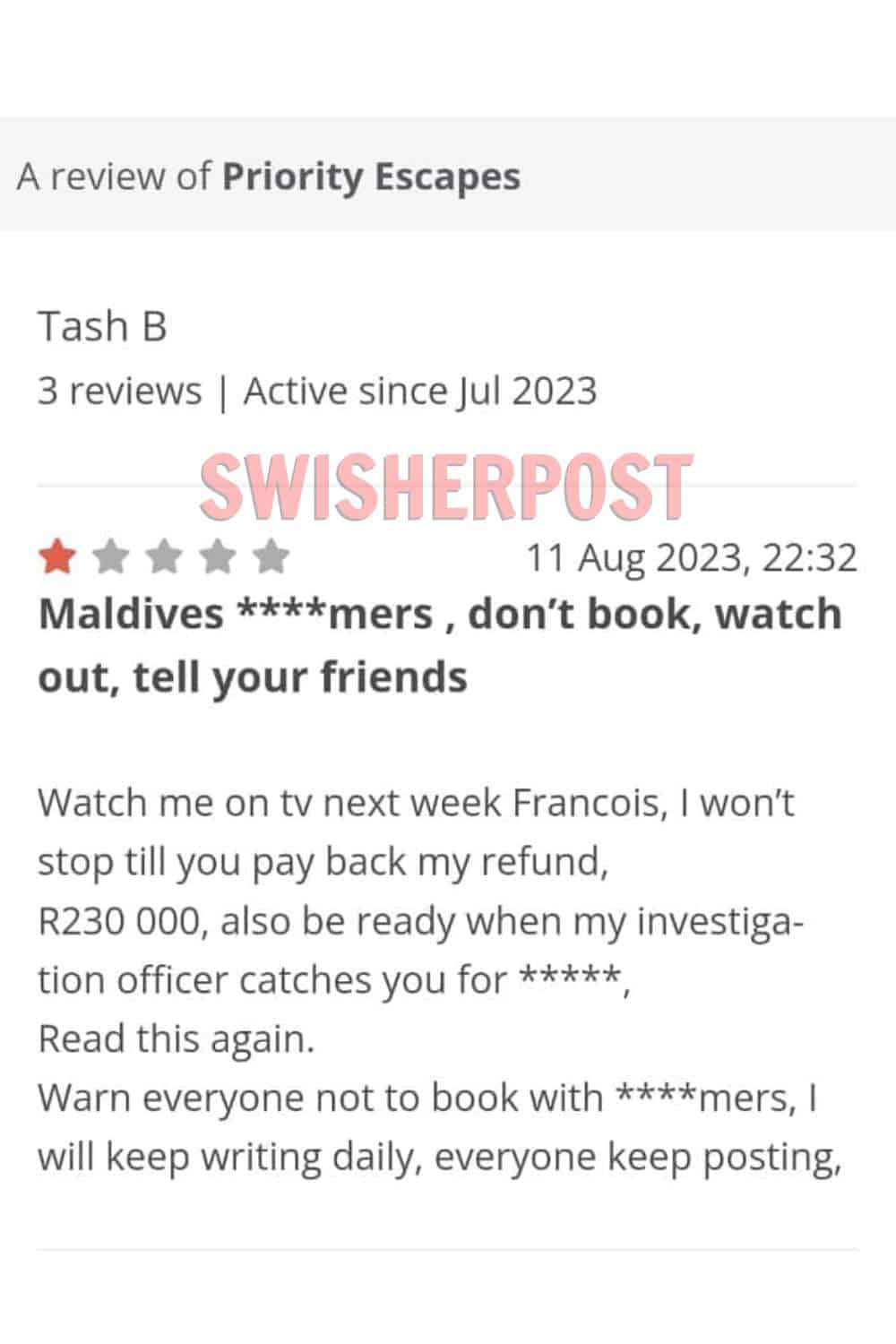 priority escapes customer reviews