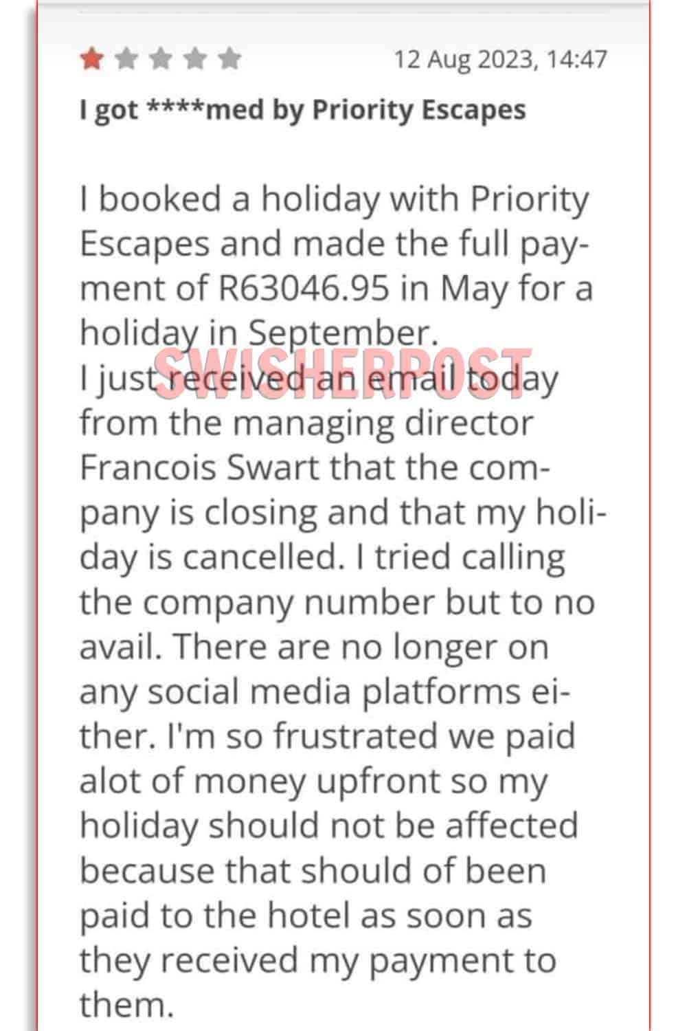 priority escapes customer reviews