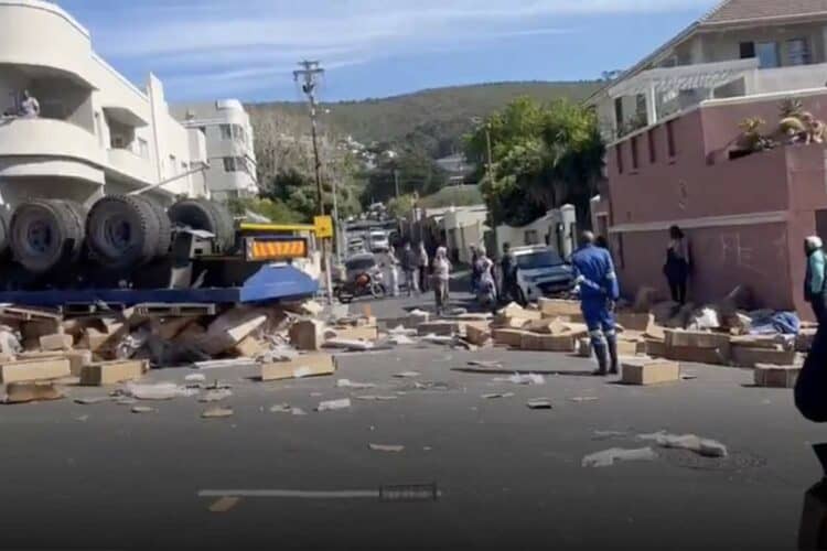 reefer truck Cape Town cbd crash