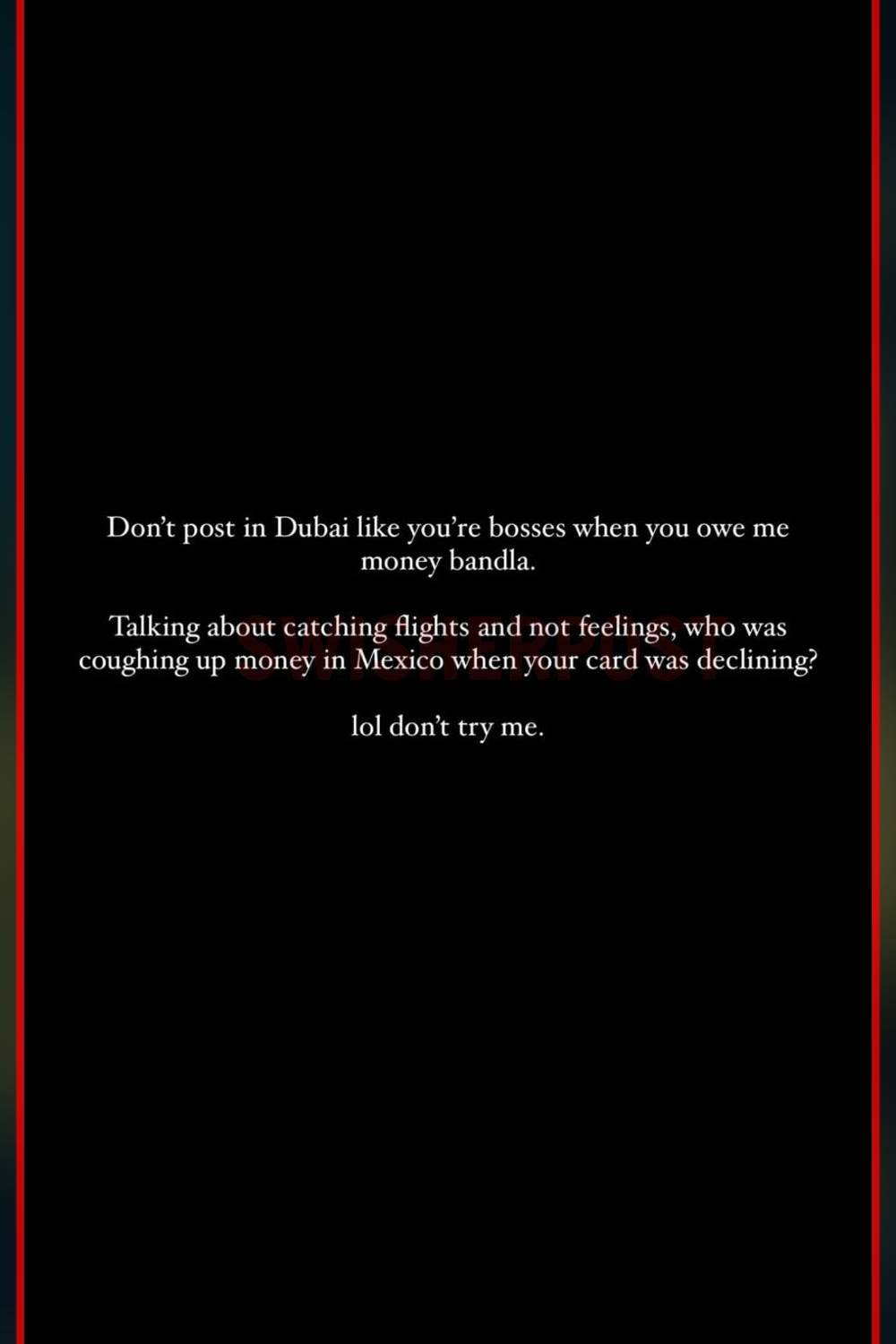 mihlali ndamase leeroy sidambe instagram rant 1