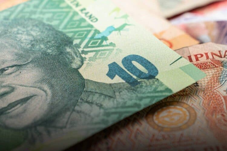 South African rand banknote money