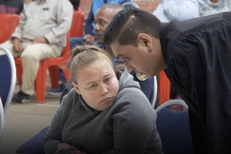 Joshlin Smith trial day 32 Kelly Smith talking to her lawyer