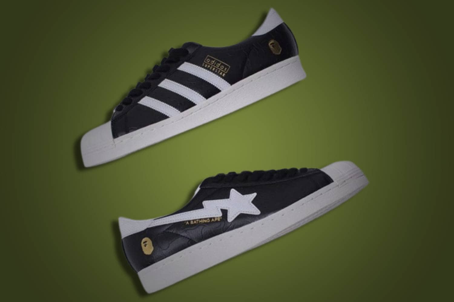adidas superstar atmos bape side-by-side