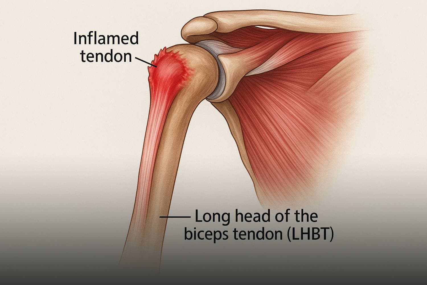 depiction of inflamed tendon