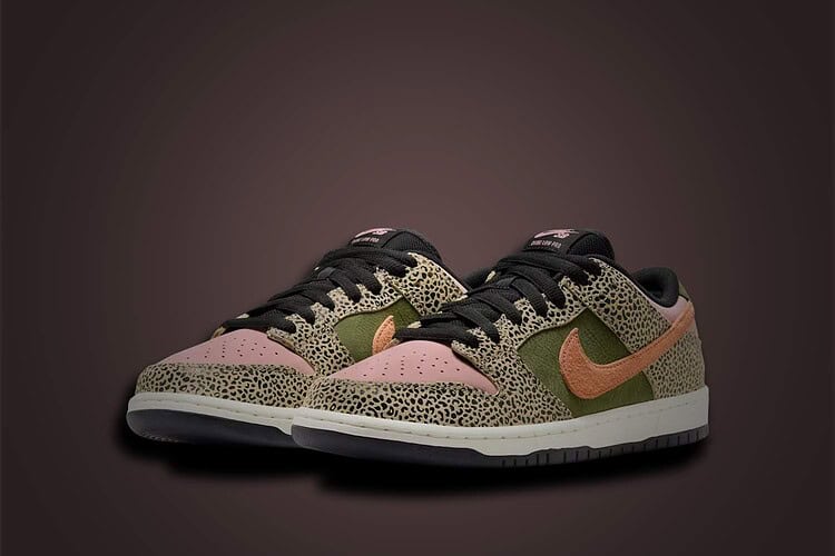 Nike SB Dunk Low Pro x Arts-Rec Skateshop Rust Pink and Rough Green