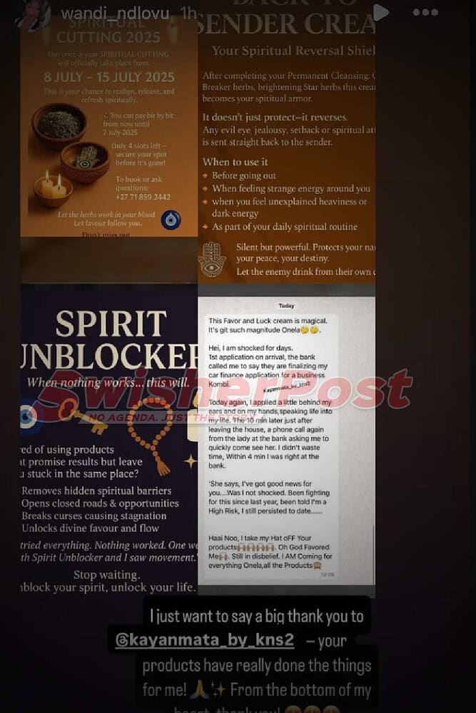 wandi ndlovu instagram story post 1