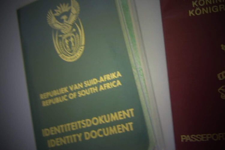 South Africa green ID book