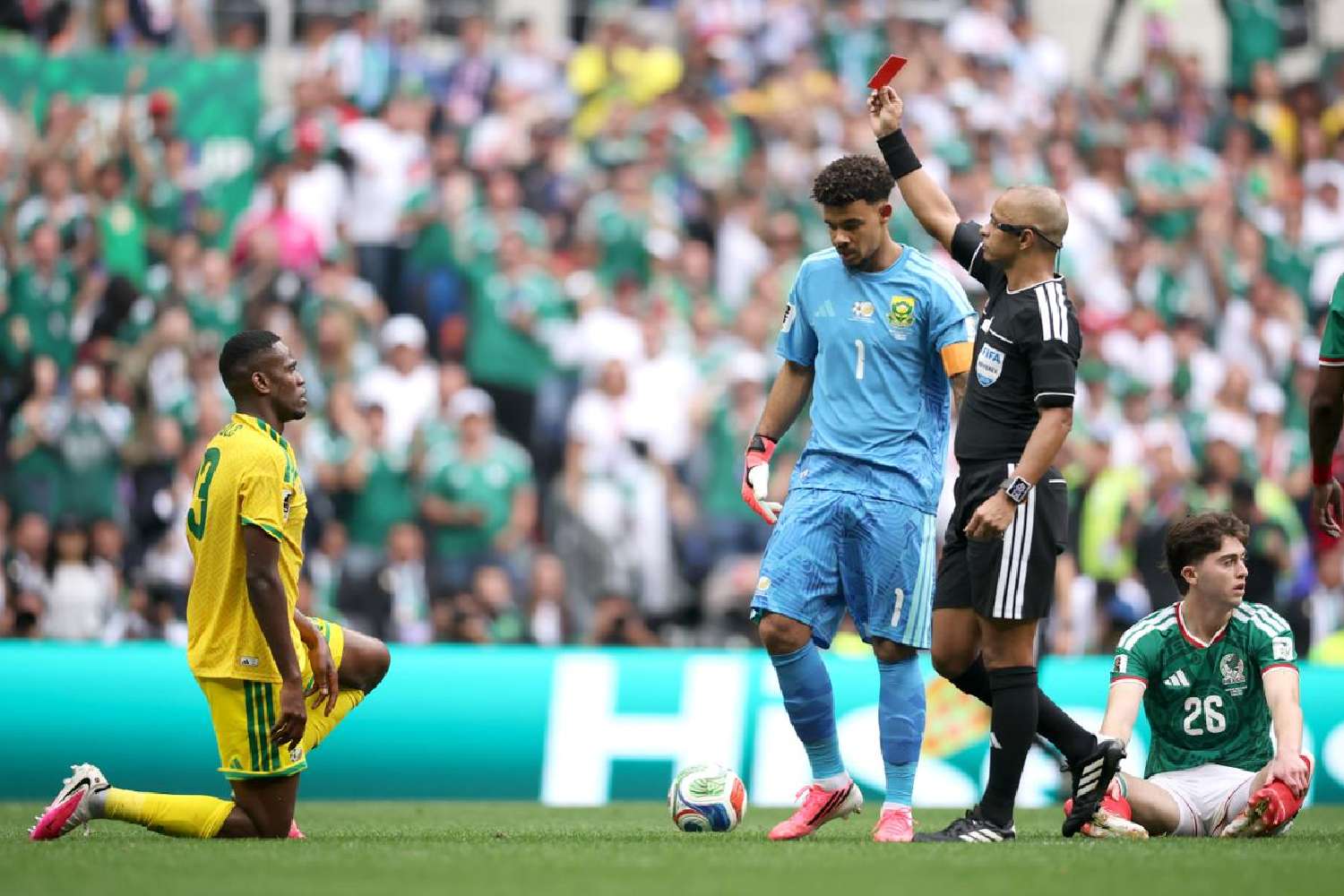 bafana bafana red cards mexico world cup
