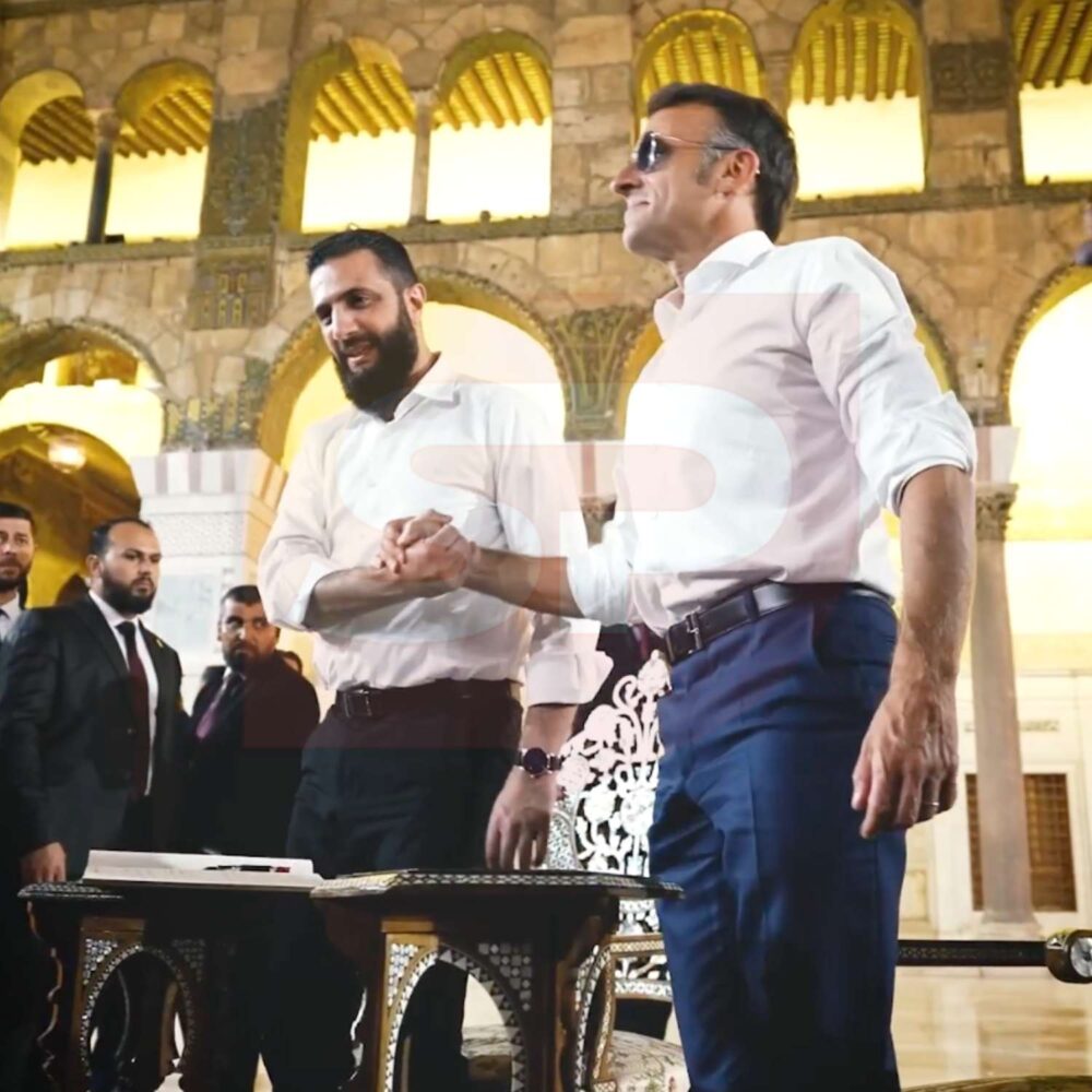 emmanuel macron ahmed al sharaa demascus syria 1