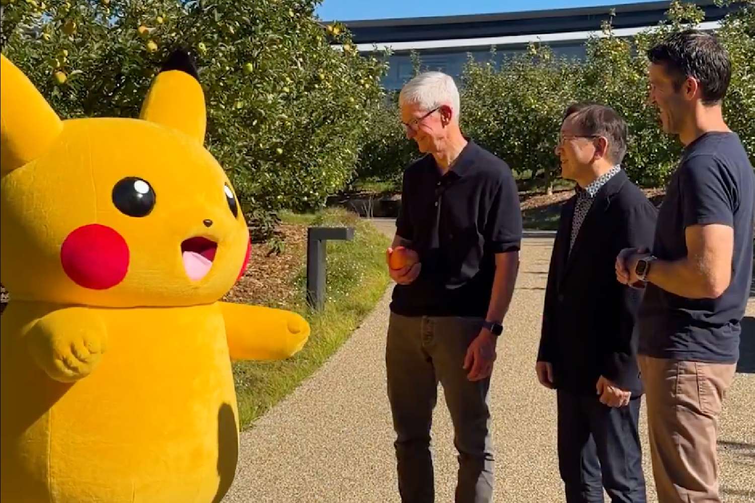 pikachu apple park tim cook pokemon video