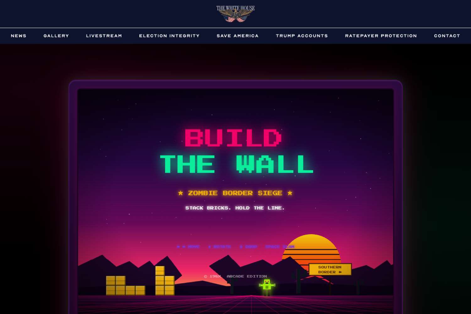 white house immigration games build the wall