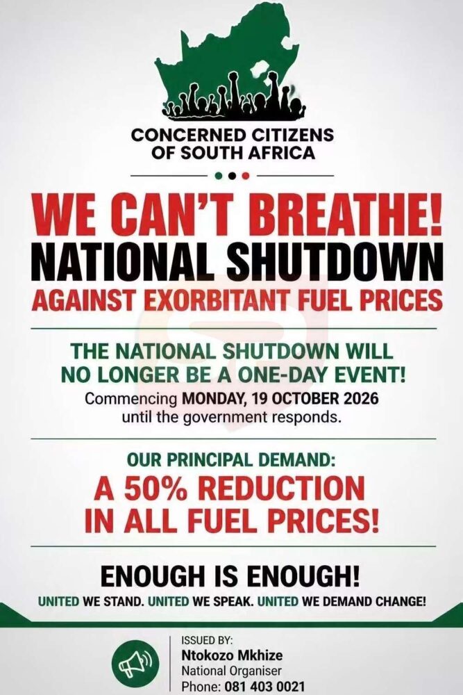 national shutdown 19 october 2026 poster